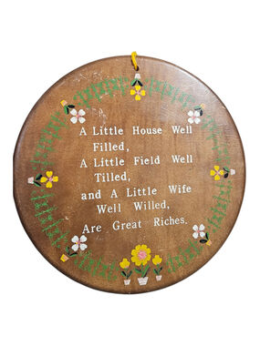 Douglas Shaw’s Wood Kitchen Plaque Benjamin Franklin Proverb Vtg Farmhouse Decor